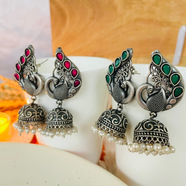 Buy Online Jhumka jhumki earrings, Indian silver earrings, German silver  earrings, boho tribal jewelry, - Zifiti.com 1078976